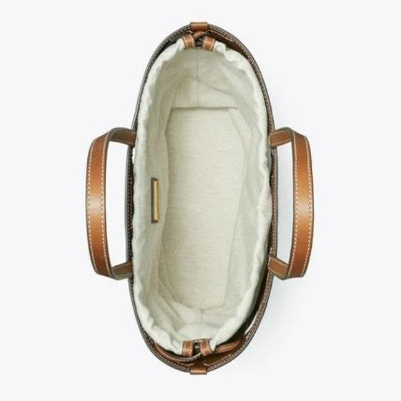 Tory Burch $698 134575 Ella Cutout Logo Small Black Tote NWT! - Picture 4 of 7